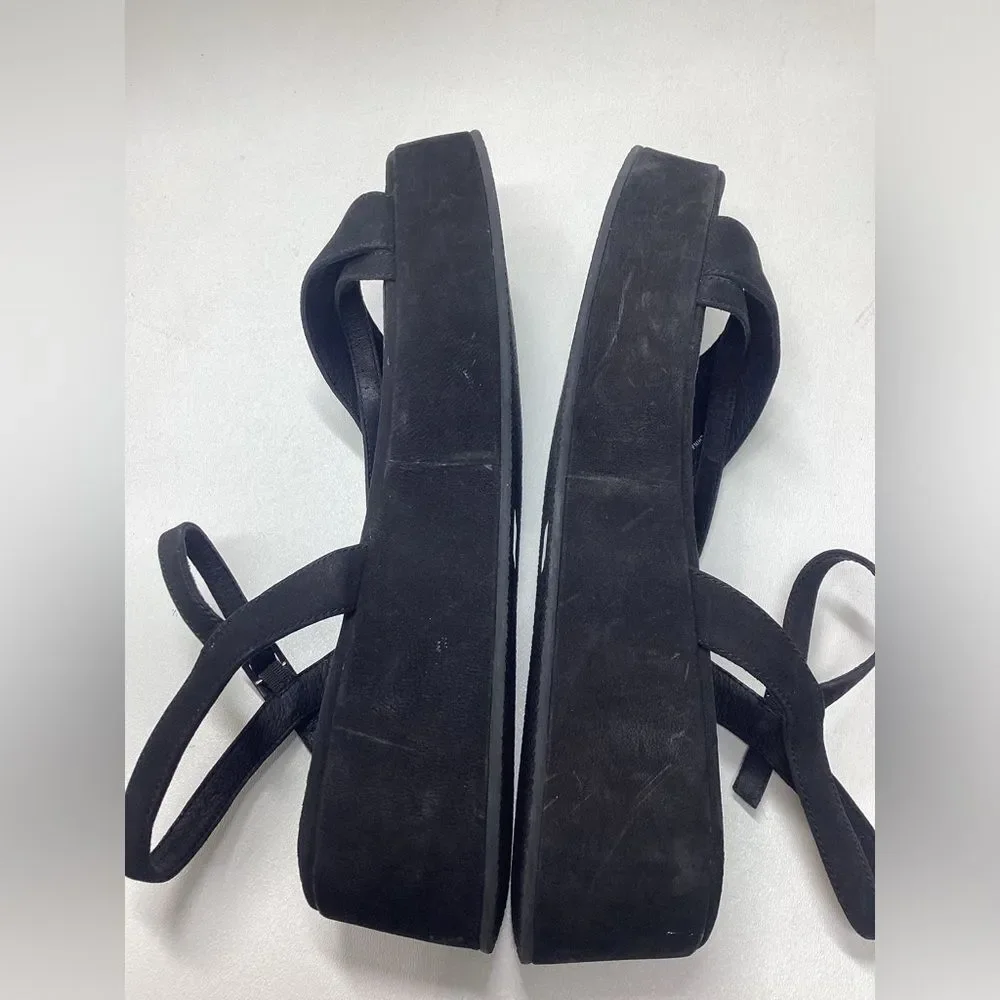 Eileen Fisher‎ Dae Black Wedge Sandal Size 9.5